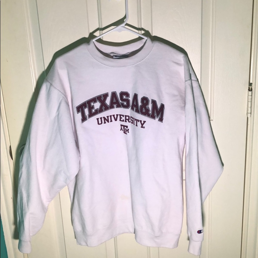Texas A&M White Champion Crewneck